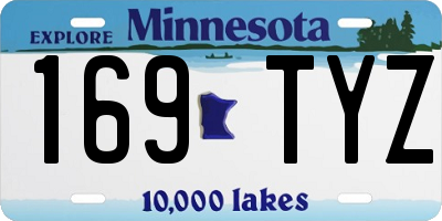 MN license plate 169TYZ