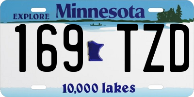 MN license plate 169TZD