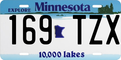 MN license plate 169TZX