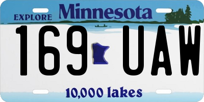 MN license plate 169UAW