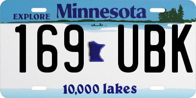 MN license plate 169UBK