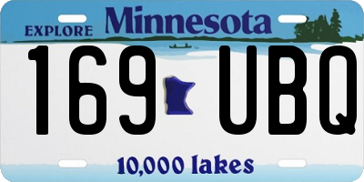 MN license plate 169UBQ
