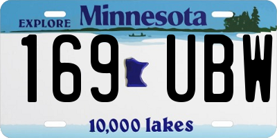 MN license plate 169UBW