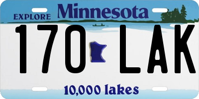 MN license plate 170LAK