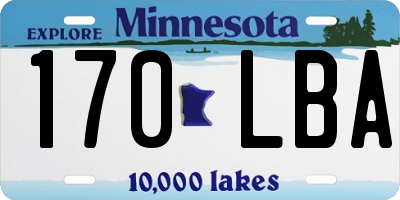 MN license plate 170LBA