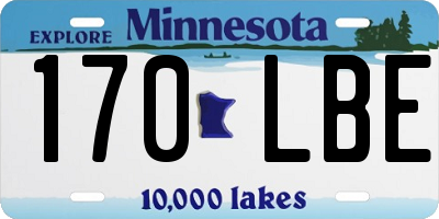 MN license plate 170LBE
