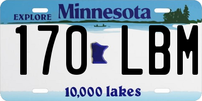 MN license plate 170LBM