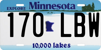 MN license plate 170LBW
