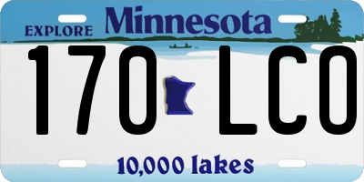 MN license plate 170LCO