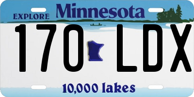 MN license plate 170LDX