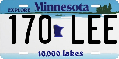 MN license plate 170LEE