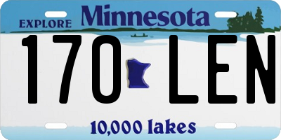 MN license plate 170LEN