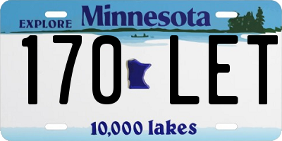 MN license plate 170LET