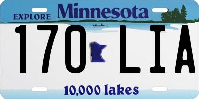 MN license plate 170LIA