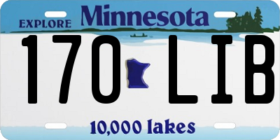 MN license plate 170LIB