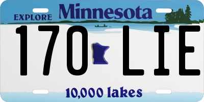 MN license plate 170LIE