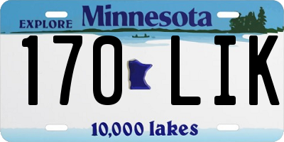 MN license plate 170LIK