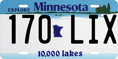 MN license plate 170LIX