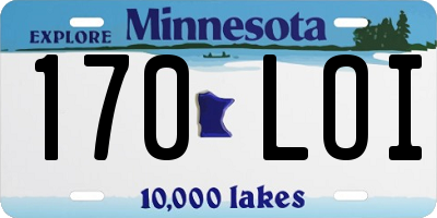 MN license plate 170LOI