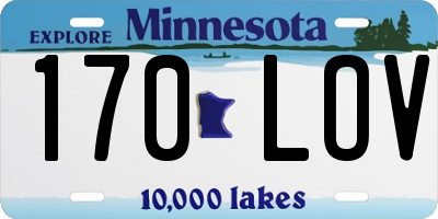 MN license plate 170LOV