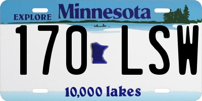 MN license plate 170LSW