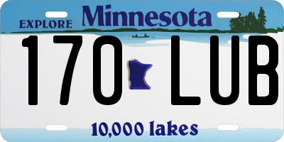 MN license plate 170LUB