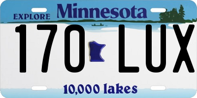 MN license plate 170LUX