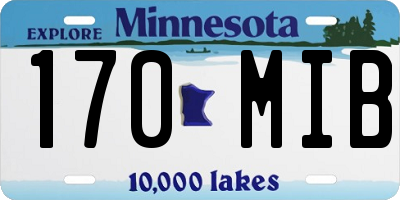 MN license plate 170MIB