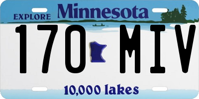 MN license plate 170MIV