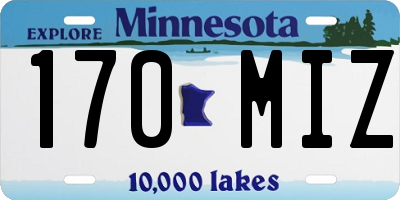MN license plate 170MIZ