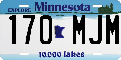 MN license plate 170MJM