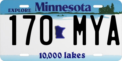 MN license plate 170MYA