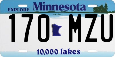 MN license plate 170MZU