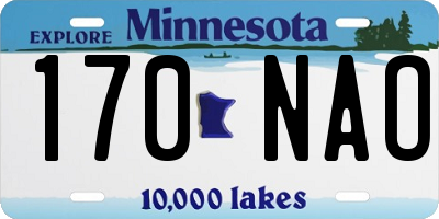 MN license plate 170NAO