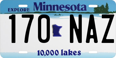 MN license plate 170NAZ