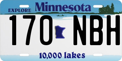MN license plate 170NBH