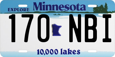 MN license plate 170NBI