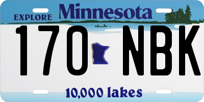 MN license plate 170NBK