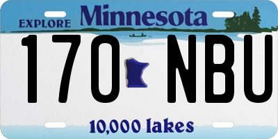 MN license plate 170NBU