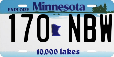 MN license plate 170NBW