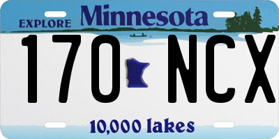 MN license plate 170NCX