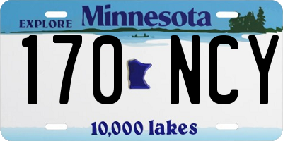 MN license plate 170NCY