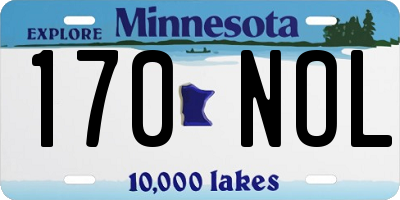 MN license plate 170NOL