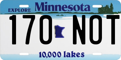MN license plate 170NOT