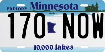 MN license plate 170NOW