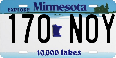MN license plate 170NOY