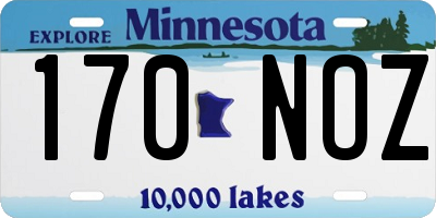 MN license plate 170NOZ