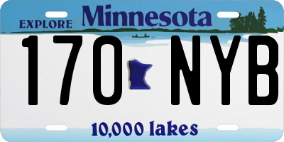 MN license plate 170NYB