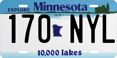 MN license plate 170NYL