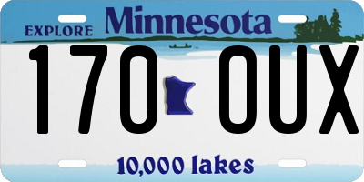 MN license plate 170OUX